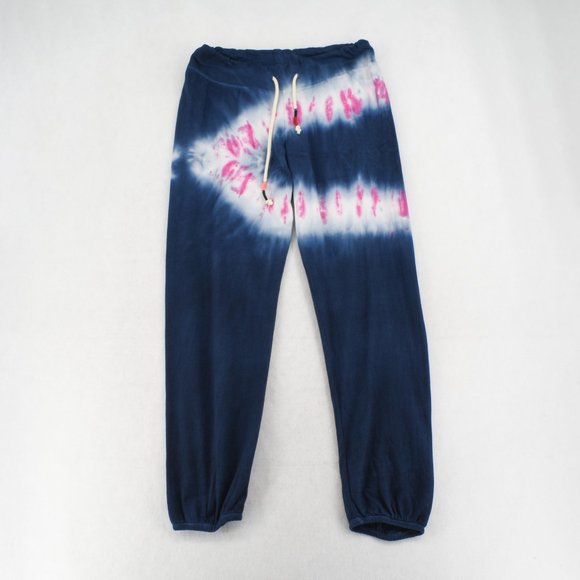 Sundry Jogger Pants Women Elastic Waist Tie Dyed Pull-On Sweatpants Navy Candy - Picture 4 of 7